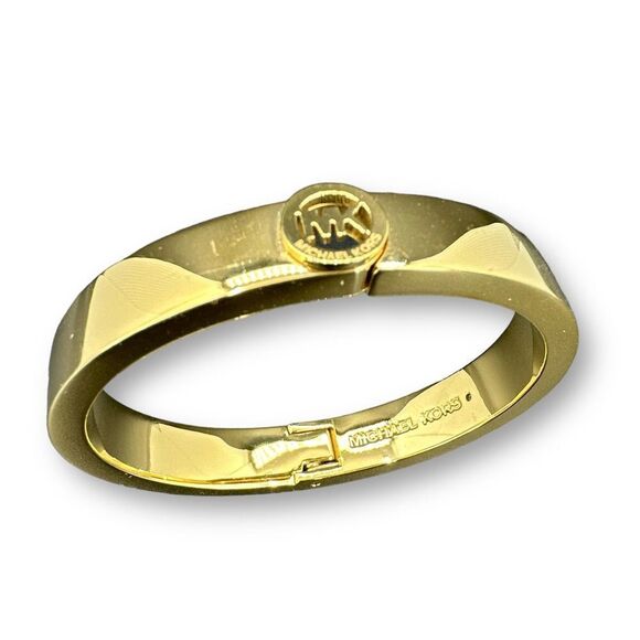 Michael Kors FULTON GOLD TONE HINGE Bangle Bracelet - Picture 1 of 11